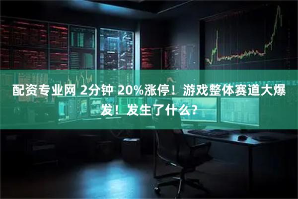配资专业网 2分钟 20%涨停！游戏整体赛道大爆发！发生了什么？